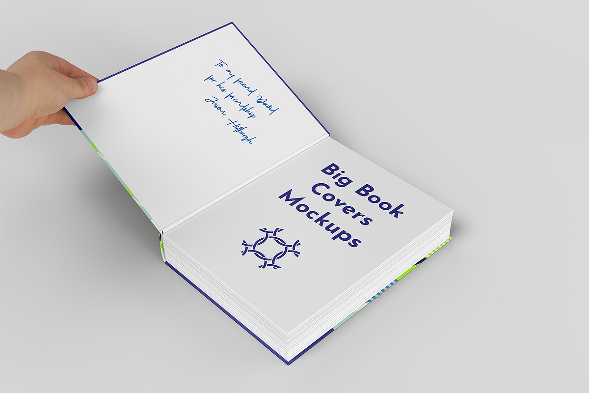 Big Book Cover Mockup - 11 Views, a Books & Magazine Mockup by Illusiongraphic (Photo 10 of 26)