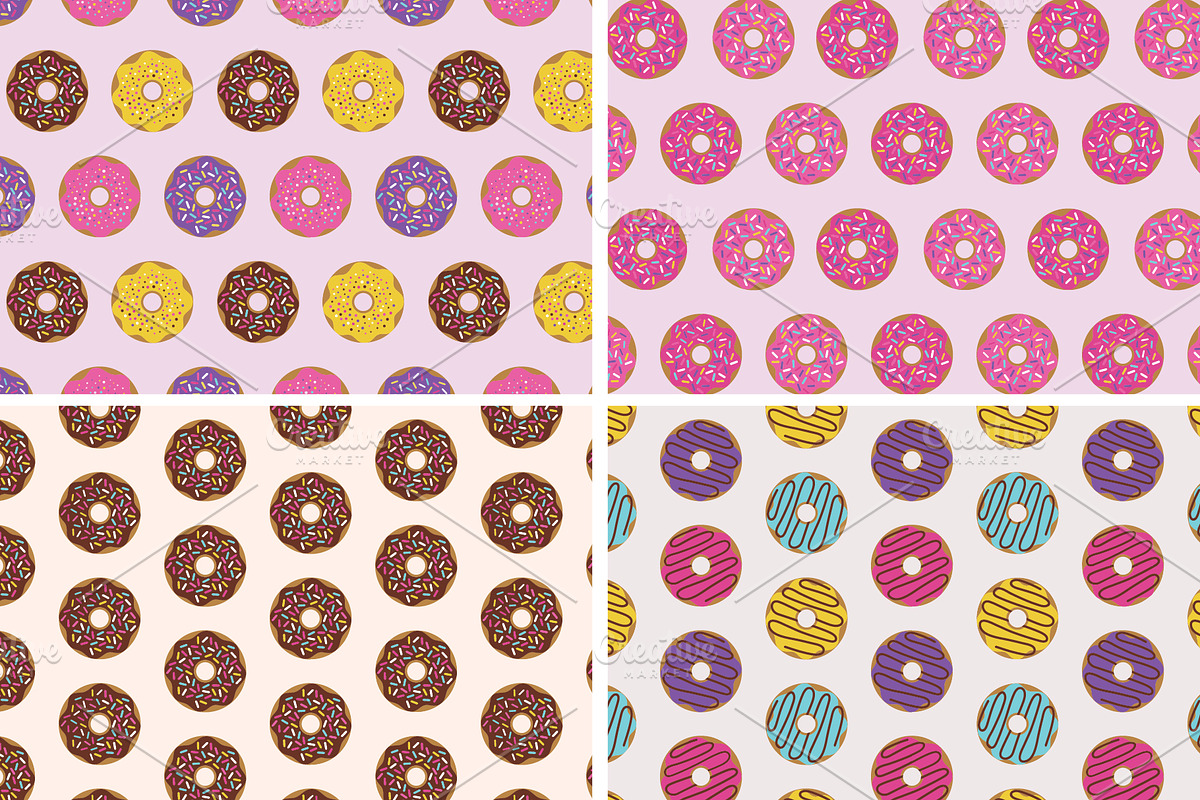 Donuts Seamless Patterns, a Pattern Graphic by Abstracto-Create (Photo 6 of 7)