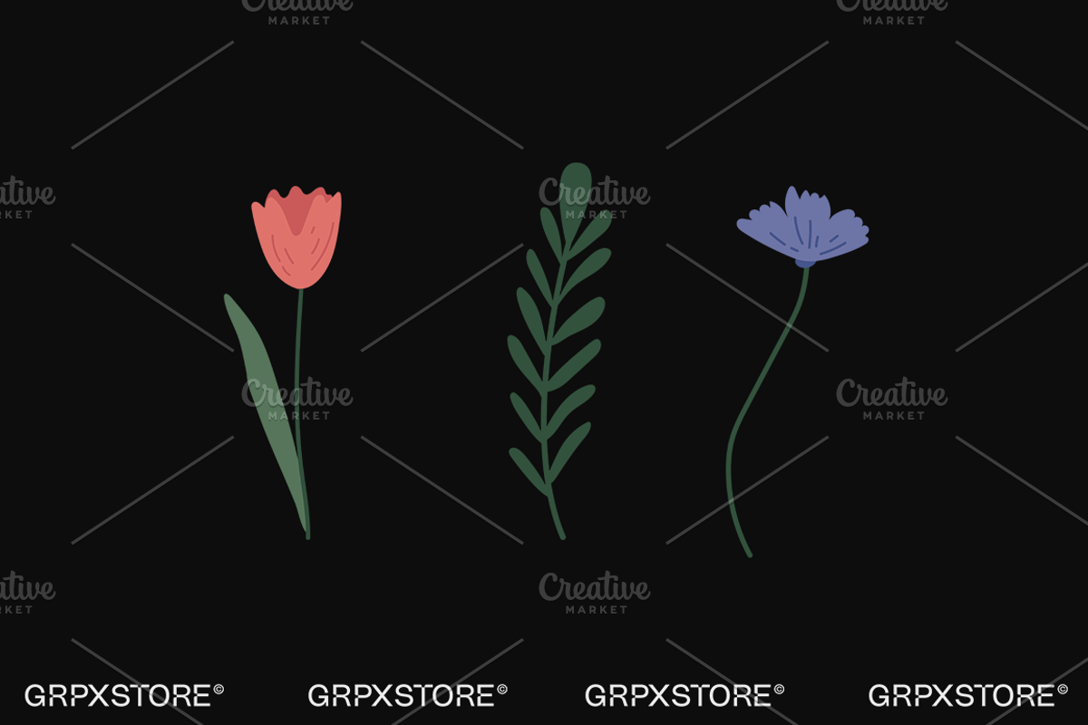 27 Flower Vector Illustrations, a Decorative Illustration by GRPXSTORE (Photo 10 of 11)