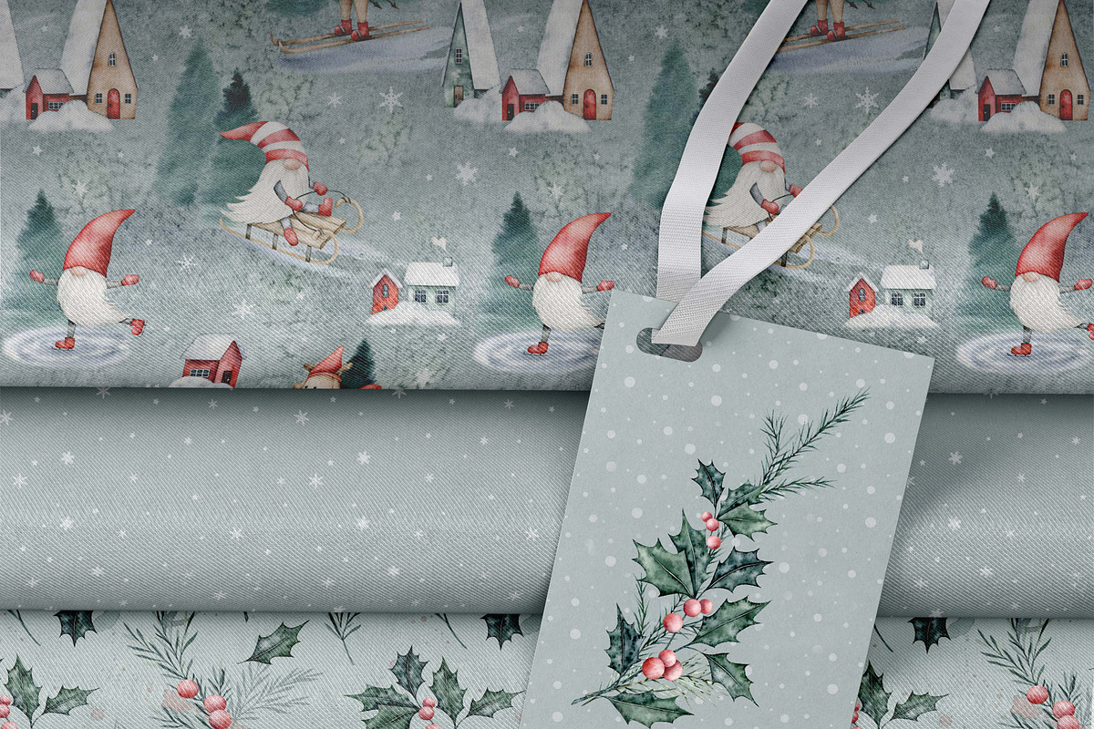Christmas gnome watercolor clipart, an Illustration by Daryartsy (Photo 9 of 11)