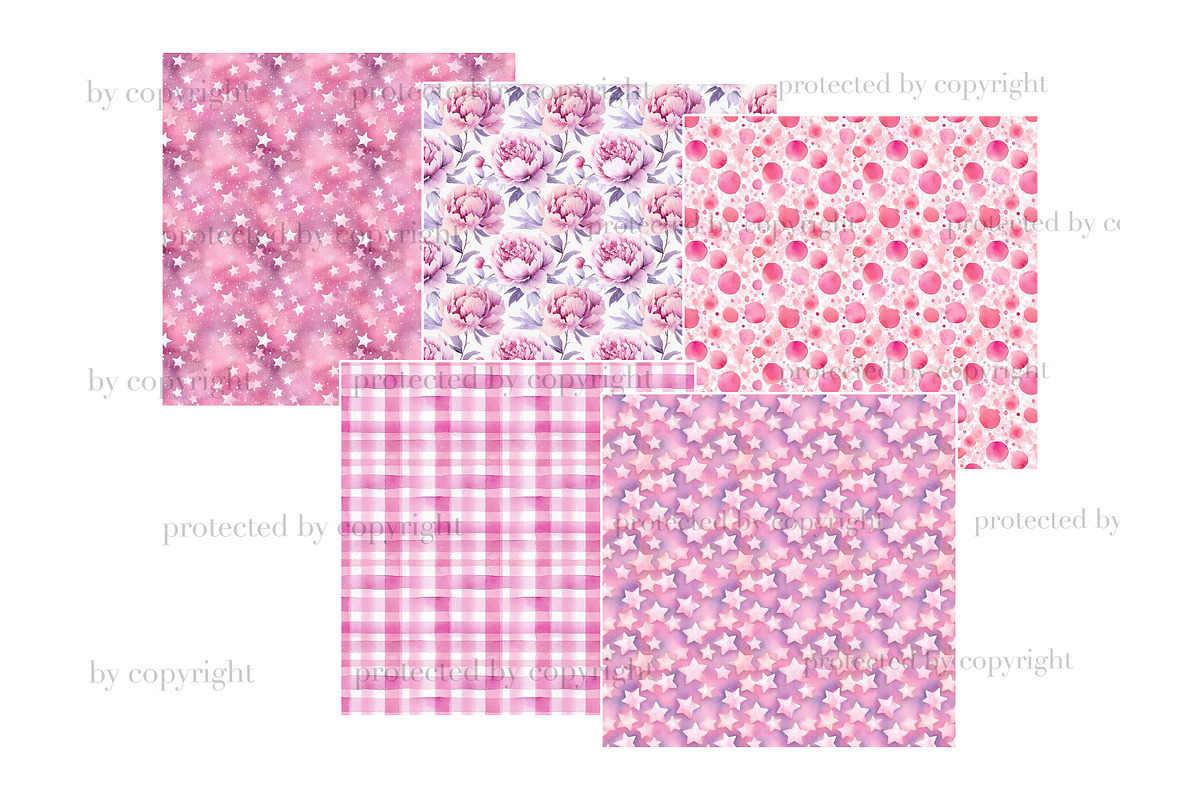 Pink Baby Girl Digital Paper, a Pattern Graphic by GlamArtZhanna (Photo 2 of 3)