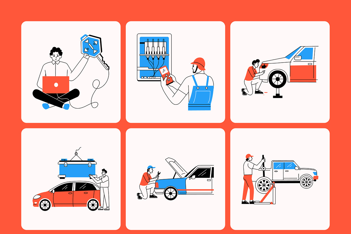 Car Illustration Art Set, an Object Illustration by Vectors Market (Photo 9 of 9)