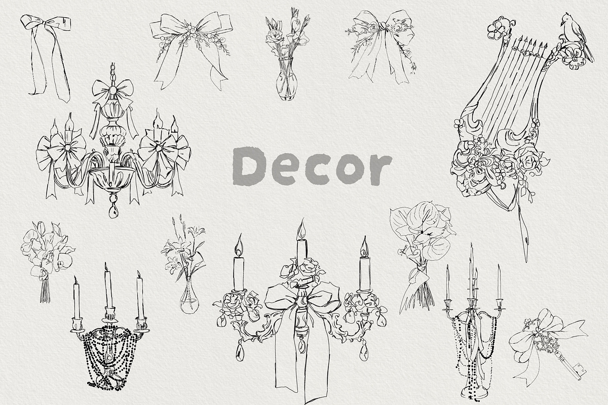 Timeless Romance: Wedding Line Art, a Decorative Illustration by AnnaPolitmerskaja (Photo 4 of 8)