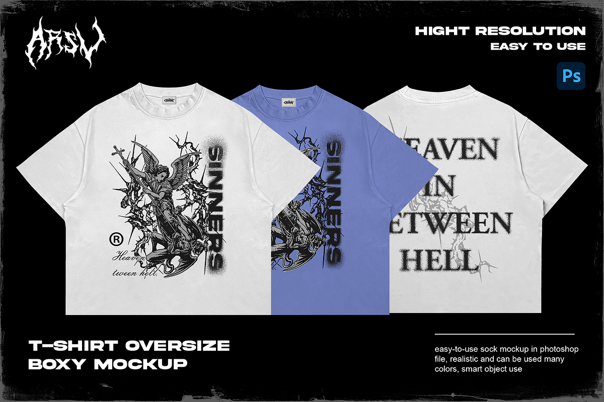 T- shirt oversize boxy mockup, an Apparel Mockup by arseavin project (Photo 1 of 5)