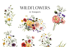 Wild Flowers Fall Summer Clipart