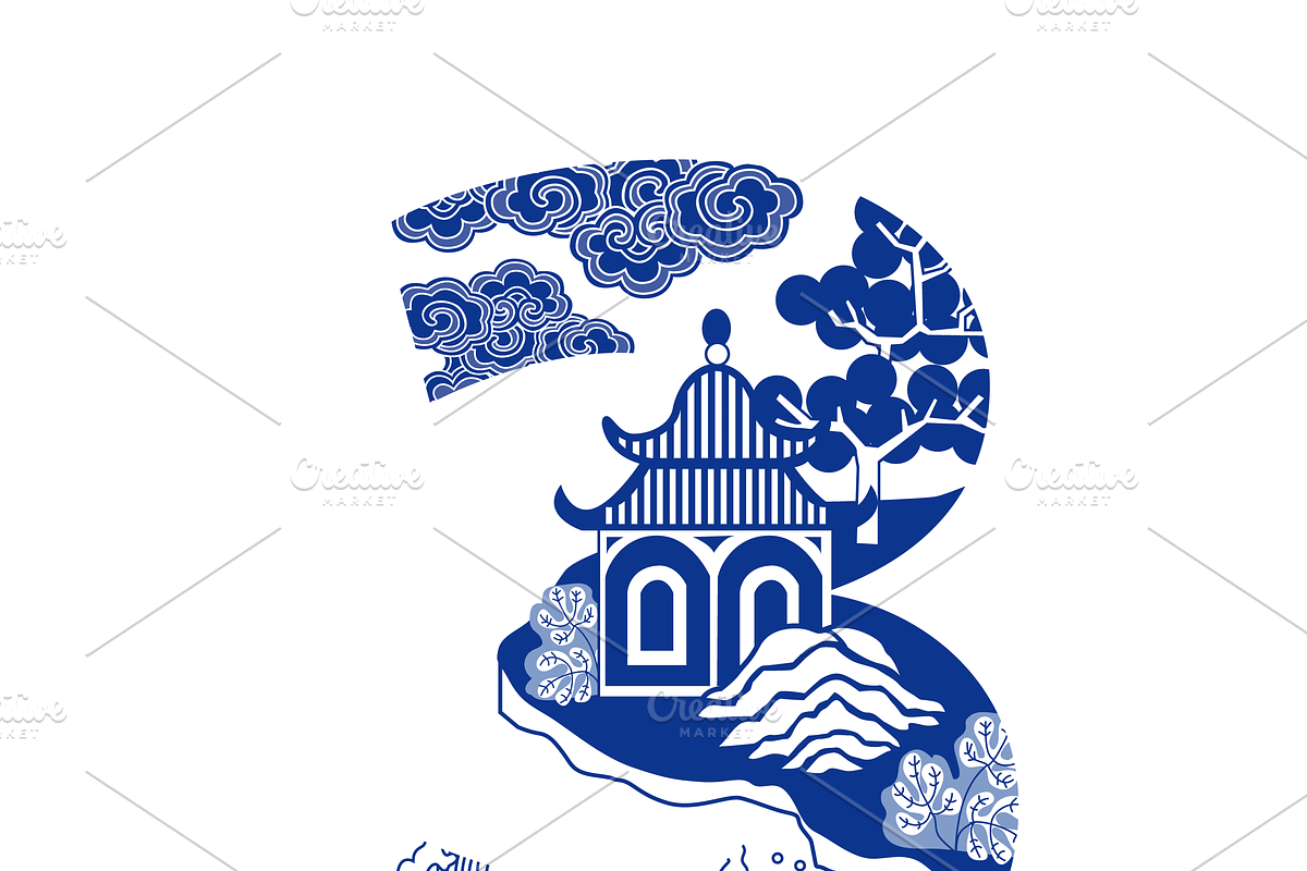 Number Three Design in Chinese Style, an Object Illustration by PonDeArt (Photo 2 of 2)
