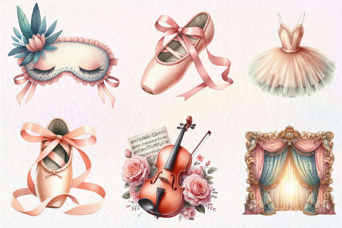 Watercolor Ballet Whisper Clipart, an Illustration by CreationArt (Photo 4 of 5)