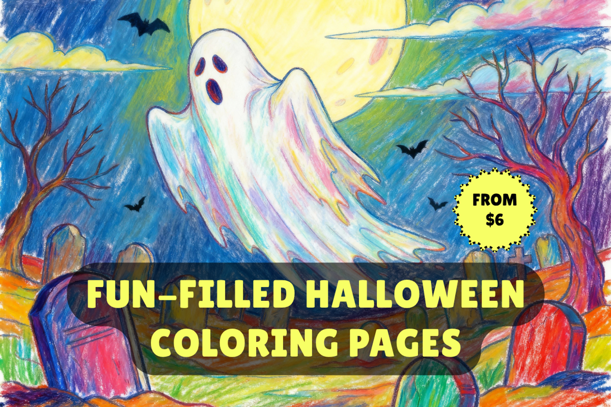 Halloween Activity Coloring PDF Page, a Seasonal Illustration by Nuvame Arts & Designs (Photo 1 of 8)