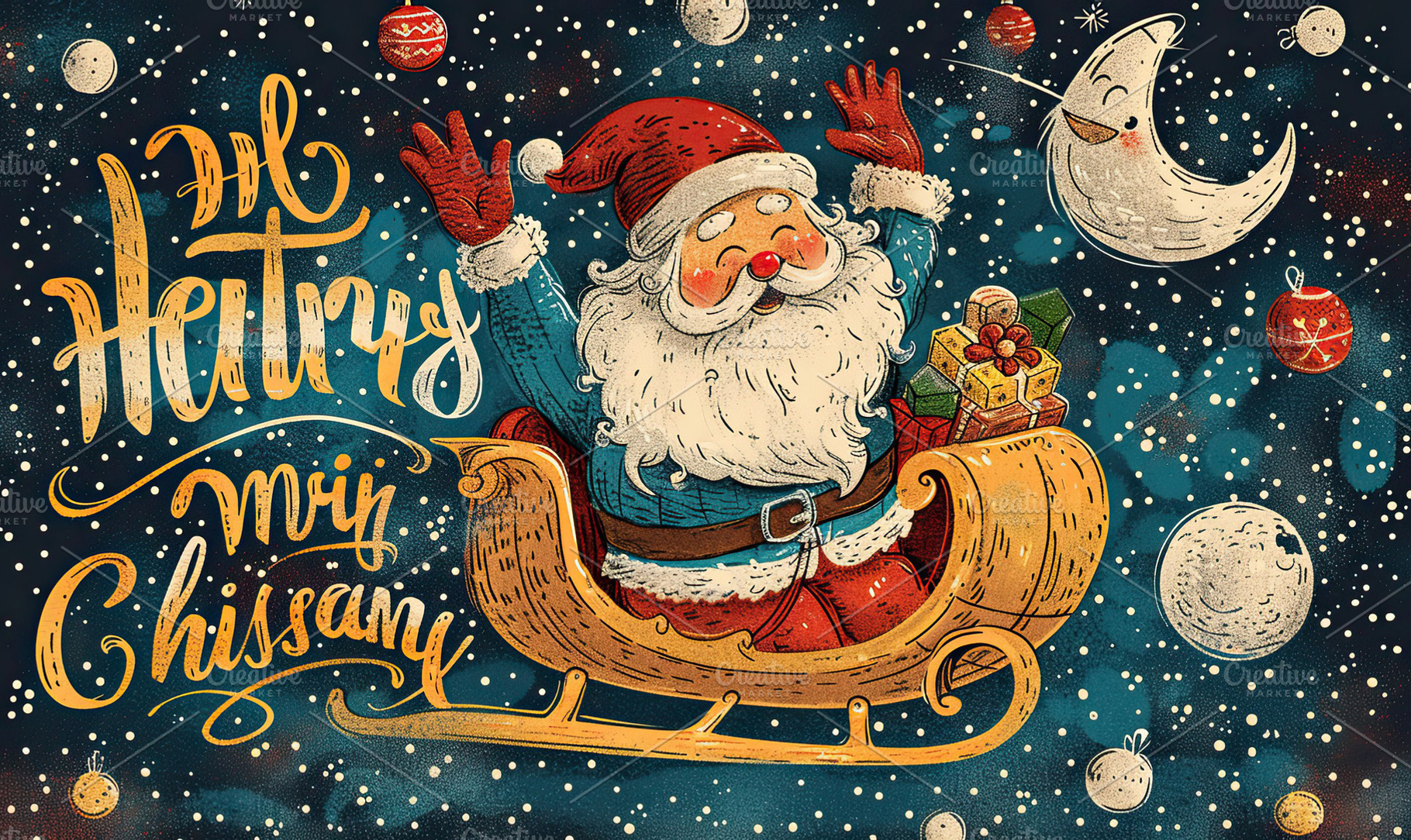 Illustrate a cheerful Christmas card, a Photo by LOGOCREATIVE