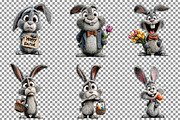 Whimsical Easter Bunny Rabbit Clipar, an Illustration by Sublimation Artist (Thumbnail 3 of 7)