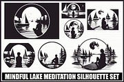 Mindful Lake Meditation Silhouette S, an Illustration by Creativeshirt (Thumbnail 1 of 9)