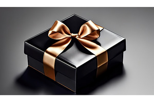 A luxurious black gift box with a, a Holiday Photo by Igor Tichonow
