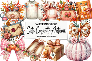 Cute Coquette Autumn Clipart, an Illustration by DreamArtGraphic