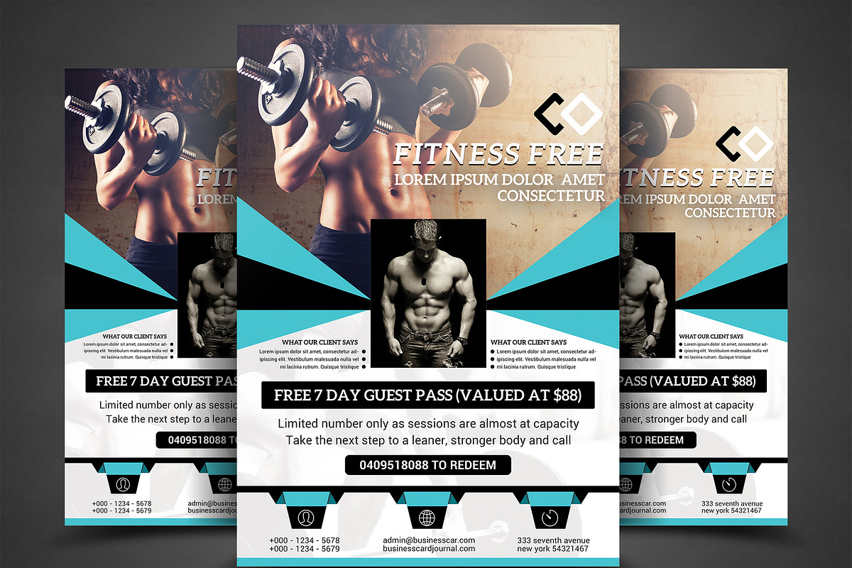 Fitness Flyer / Gym Flyer, a Flyer Template by AfzaalGraphics (Photo 1 of 4)