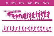 Marathon Runner Silhouette Bundle, an Object Graphic by nandinigraphics (Thumbnail 2 of 3)