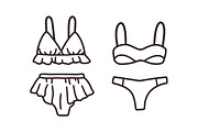 Outline women lingerie underwear set, an Object Illustration by Good Studio (Thumbnail 6 of 9)