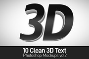 Clean 3D Photoshop Text Mockups Vol2, a Mockup by Creative Graphics (Thumbnail 2 of 10)