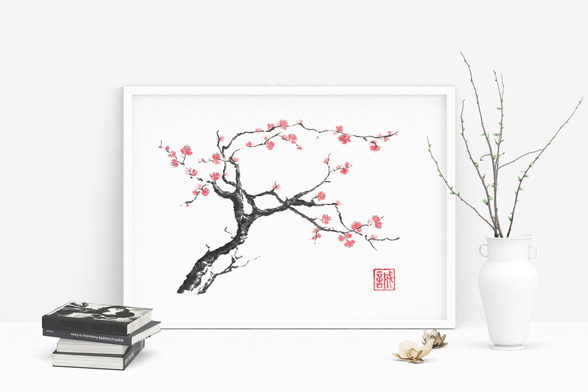 New hope sumi-e painting, a Background Graphic by Quetzal Art (Photo 1 of 4)