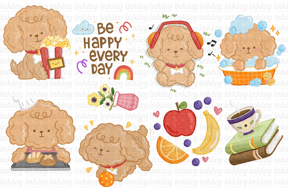 Cute Poodle Watercolor Clipart, an Animal Illustration by Inkley Studio (Photo 2 of 2)