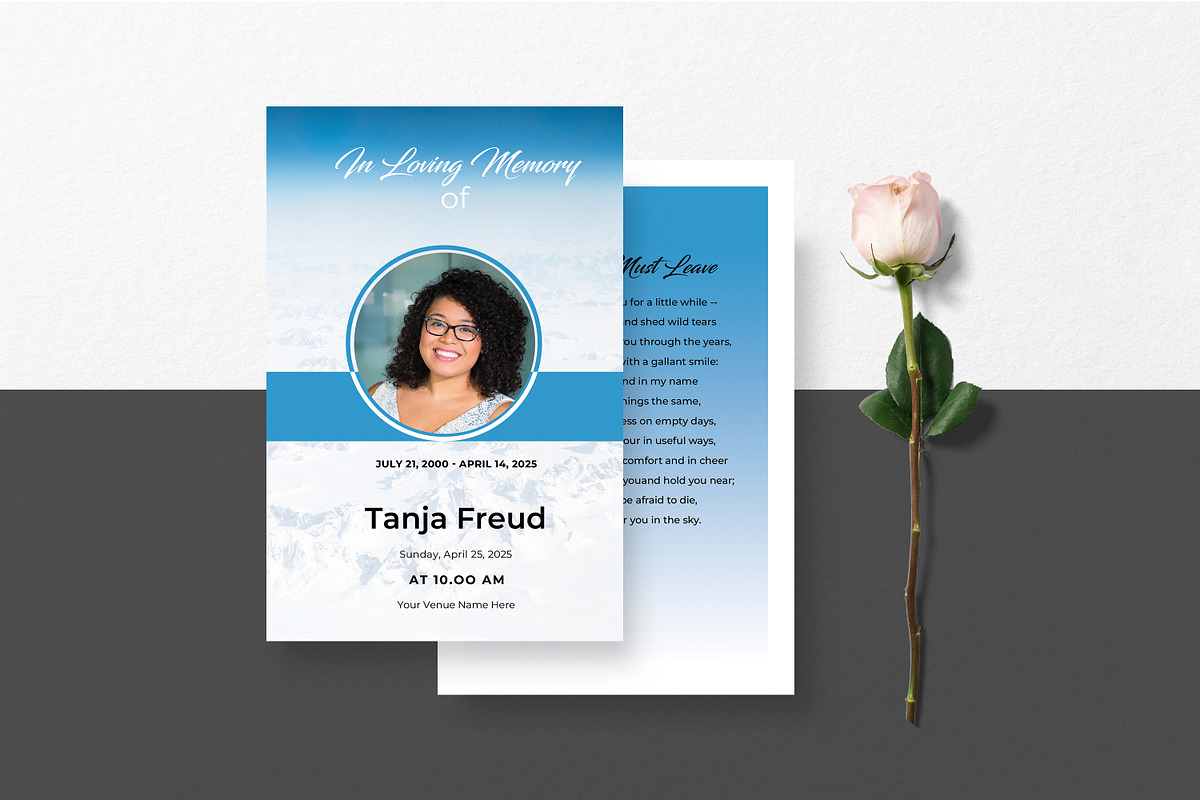 Funeral Program And Prayer Card, a Brochure Template by crazyOWL (Photo 4 of 8)