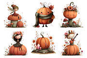 Whimsical Halloween Pumpkin Clipart, a Seasonal Illustration by Daily.Designs (Thumbnail 4 of 5)