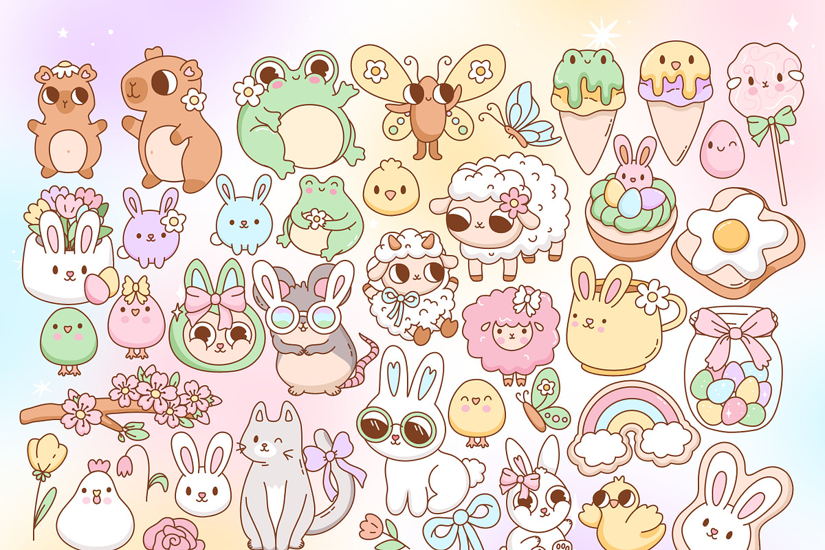 Cute Groovy Spring Clipart Bundle, a Seasonal Illustration by Huxmay (Photo 5 of 7)