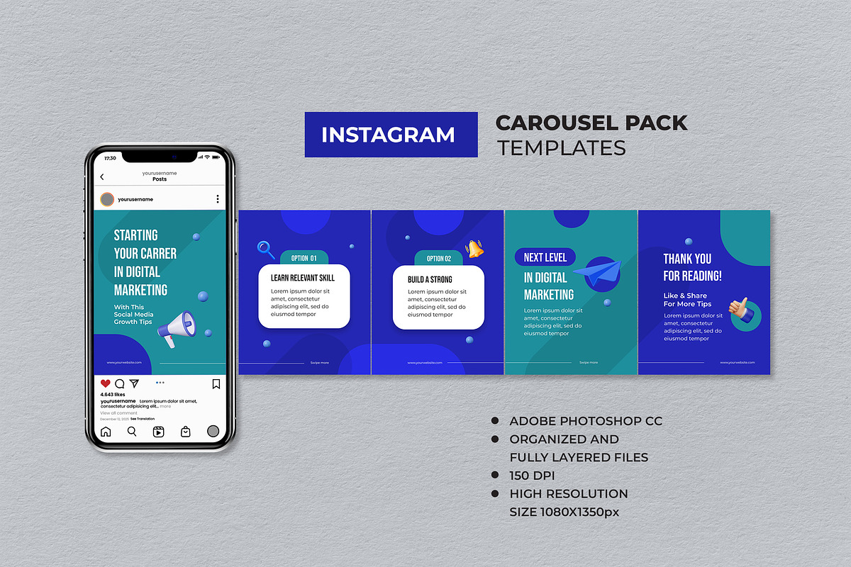 Green Marketing Instagram Carousel, a Social Media Template by UICreative (Photo 1 of 4)