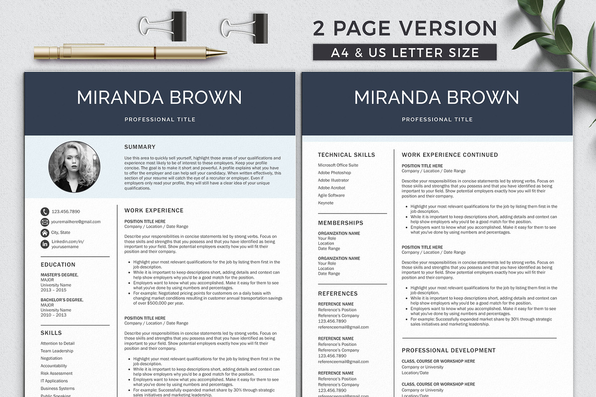 Resume with Photo / CV Template, a Resume Template by Klamp Studio (Photo 3 of 11)