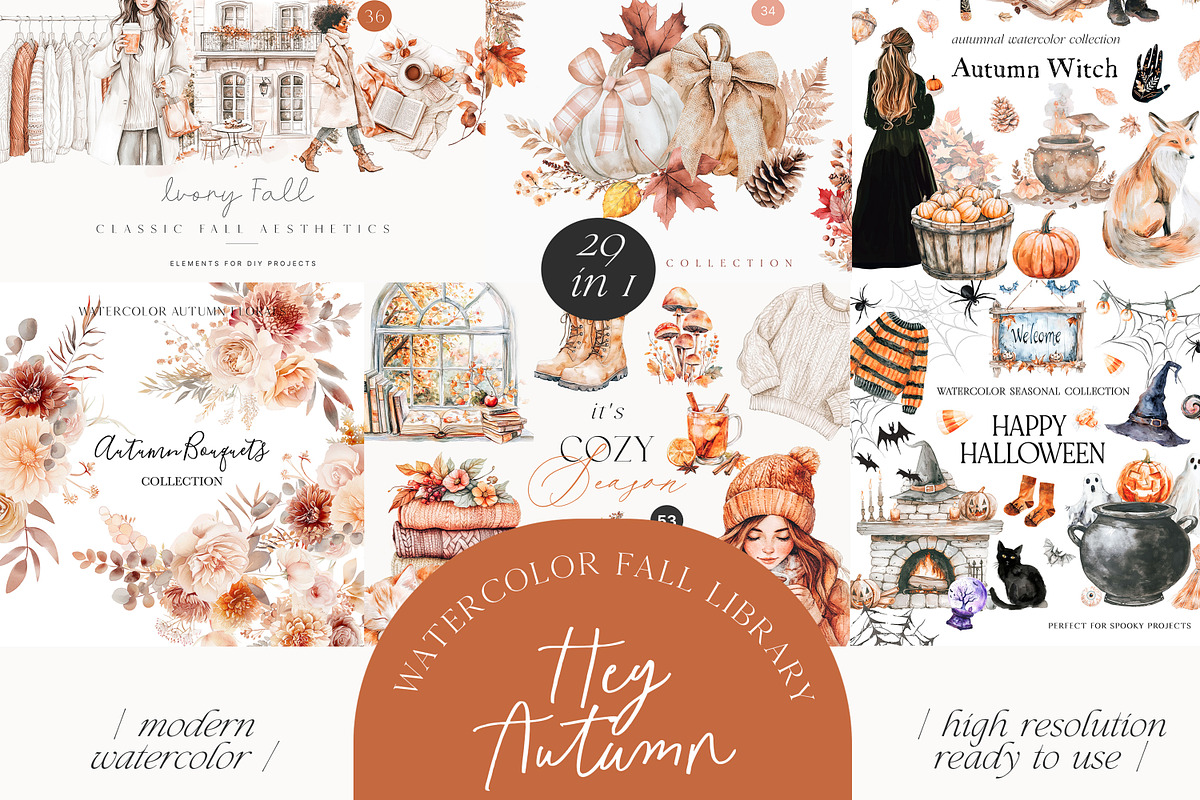 Hey Autumn - FALL BUNDLE, a Seasonal Illustration by Isabelle Salem (Photo 1 of 7)