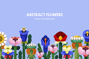 Abstract flowers border background, a Decorative Illustration by Good Studio