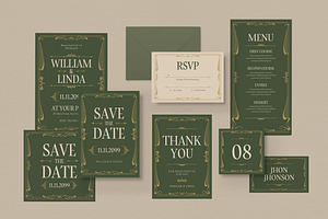 Victorian Wedding Invitation Suite, a Card Template by Guuver