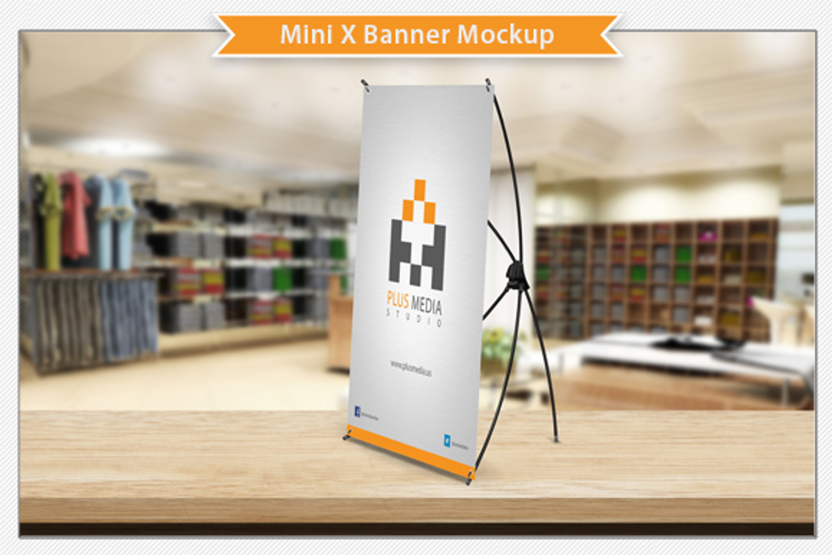 Mini X Banner Mockup, an Advertising Mockup by Plus Media (Photo 3 of 5)