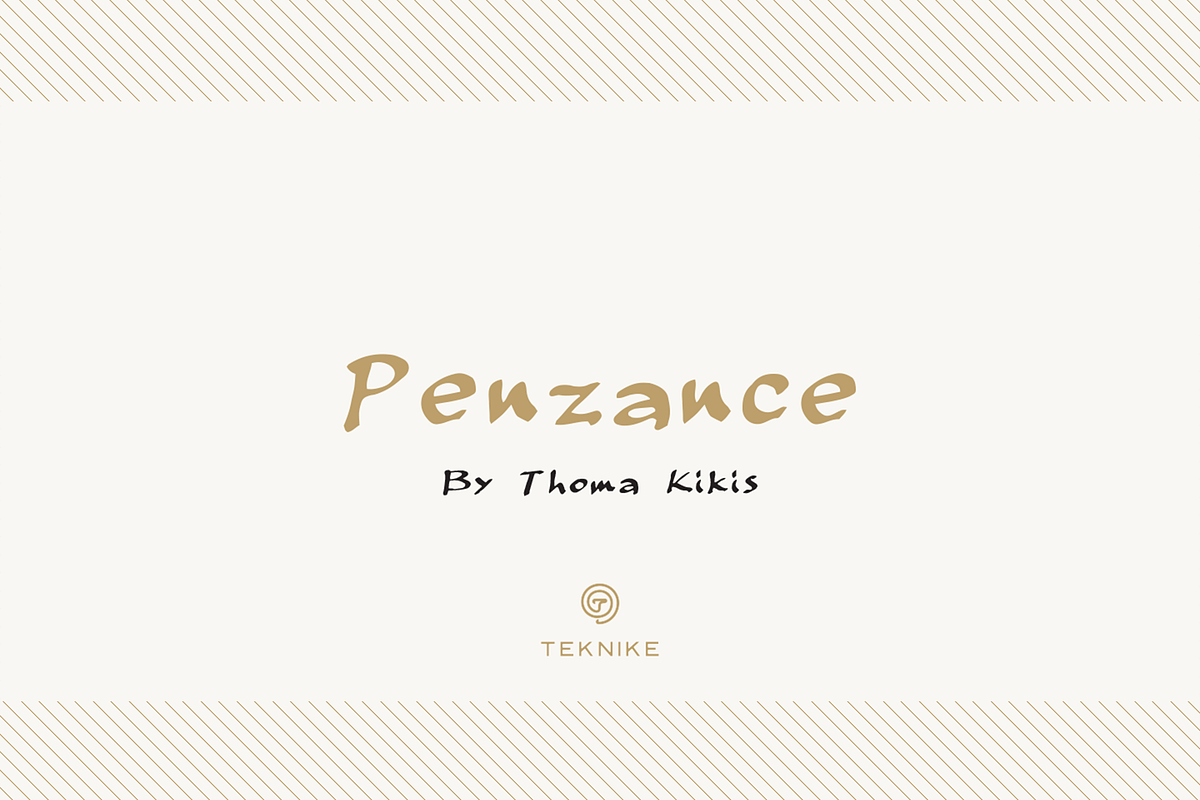 Penzance, a Handwritten Font by TEKNIKE (Photo 1 of 5)