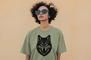 Wolf Linocut Sublimation Design, an Animal Illustration by ArtIrisArt (Thumbnail 3 of 3)