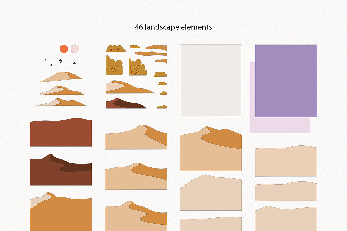 Desert Landscape and Clip Art, a Seasonal Illustration by Sweet Corner (Photo 4 of 13)