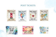 Travel Watercolor Clipart Set, a Decorative Illustration by Arslan (Thumbnail 10 of 17)