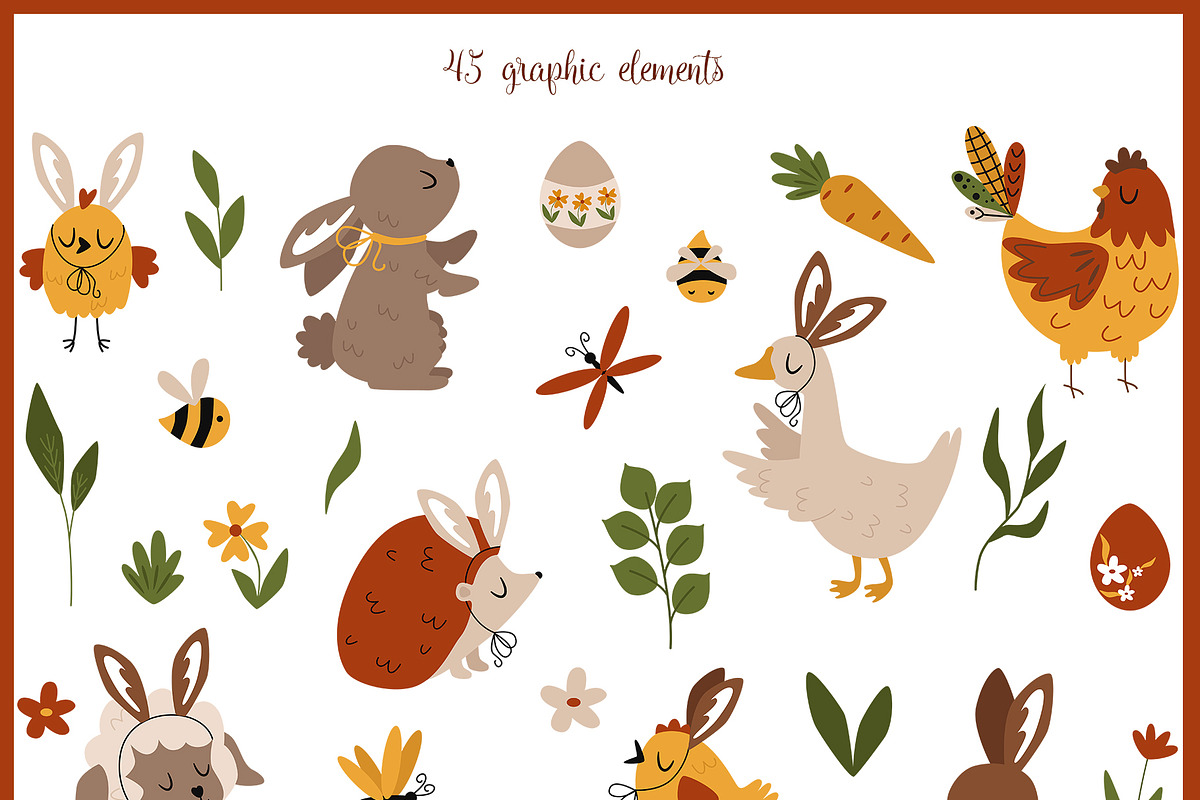 Happy Easter. Spring collection, an Animal Illustration by owlasya (Photo 10 of 12)