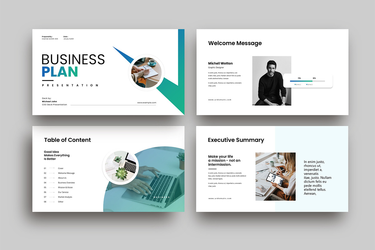 Business Plan Presentation Template, a Presentation Template by Studio_Clarity (Photo 2 of 5)