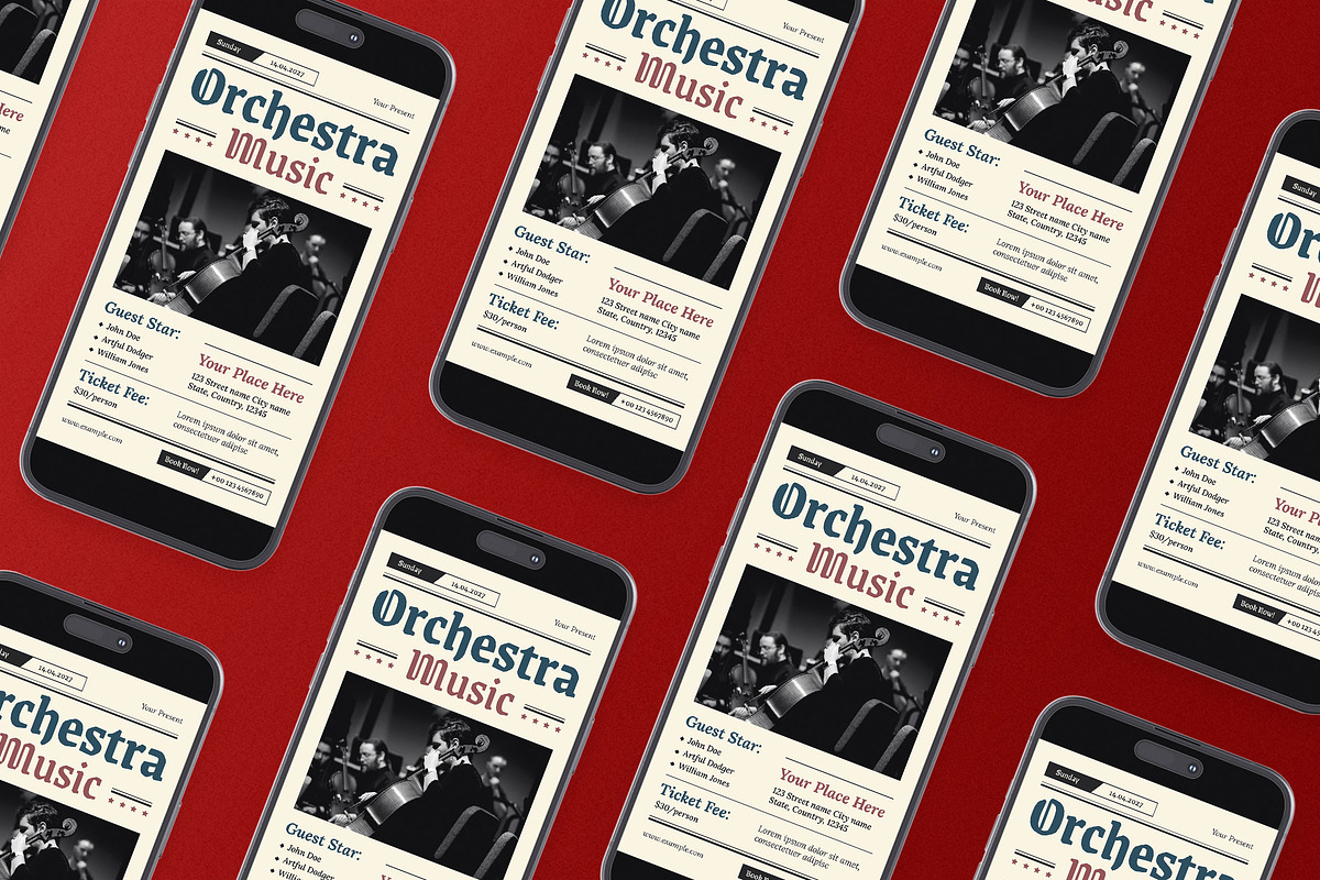 Classic Orchestra Music Flyer Set, a Flyer Template by Aiyari Graphic (Photo 2 of 3)