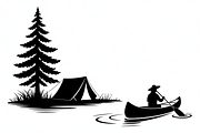 camping and canoe lake vector, an Illustration by Amazin_art (Thumbnail 6 of 17)