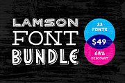 Lamson 33 Font Bundle (68% Off), a Sans Serif Font by Satchel & Sage (Thumbnail 1 of 3)