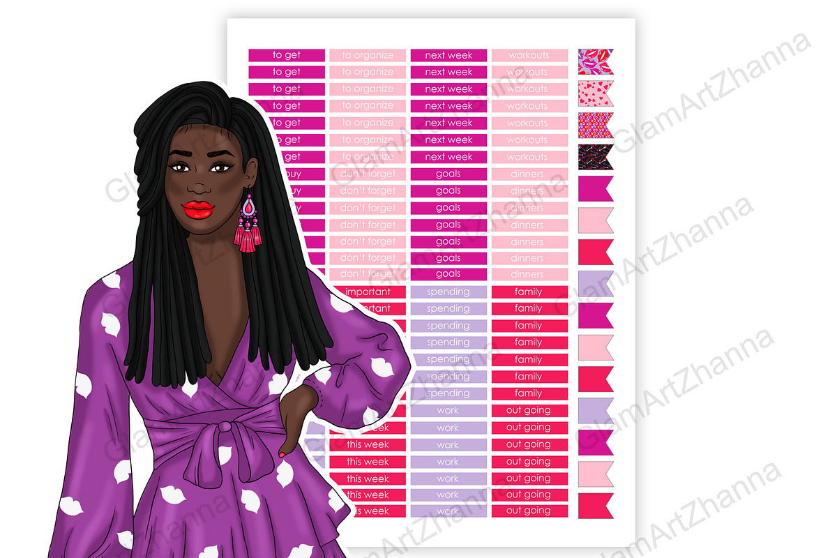 Galentines Stickers 2,25x1,5, a Stationery Template by GlamArtZhanna (Photo 5 of 6)
