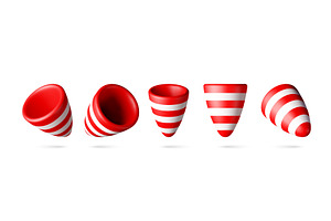 3D Red and white party cracker or, an Illustration by Abscent