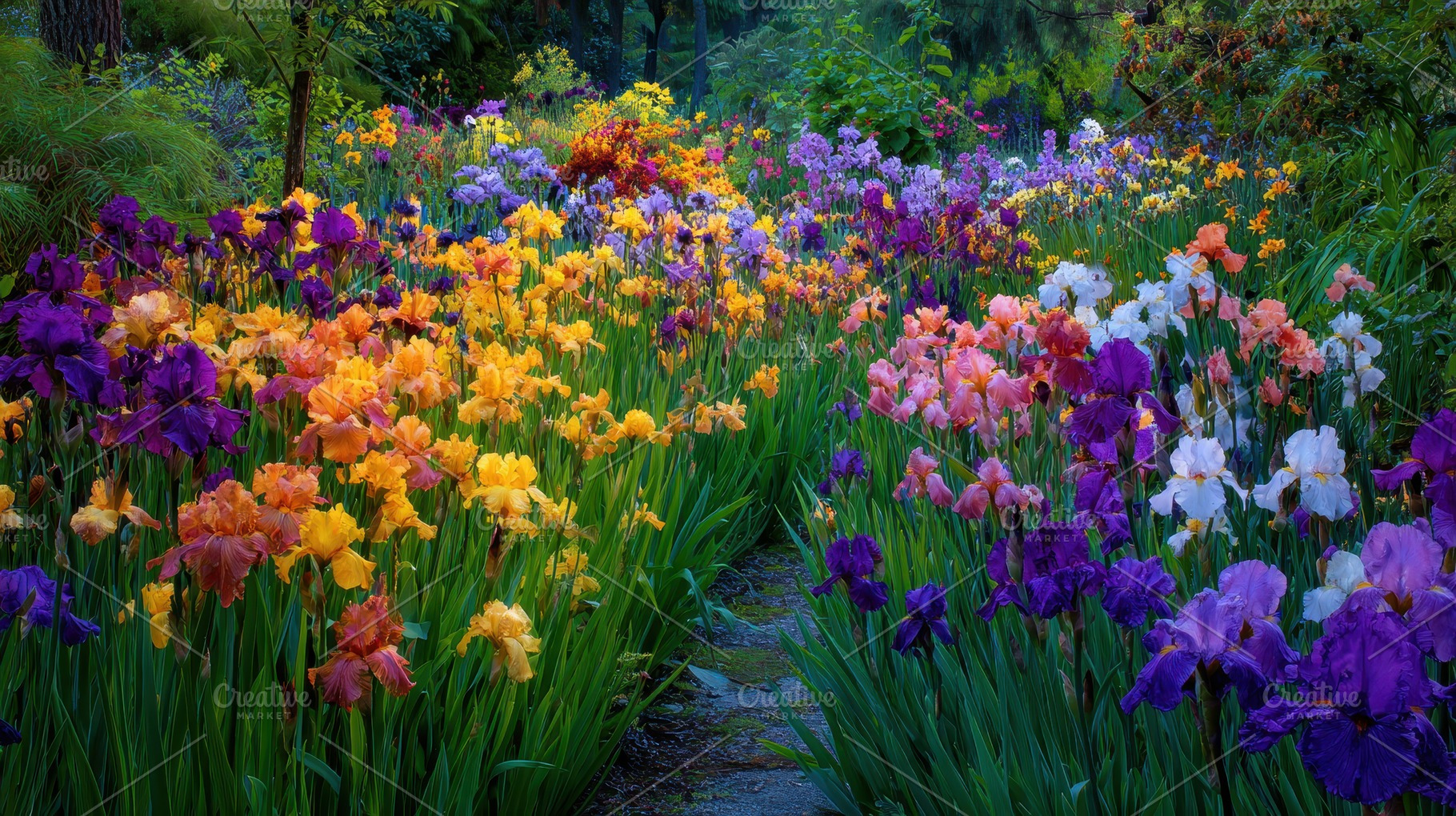 Vibrant flowers bloom in a garden, a Photo by Pavel_design