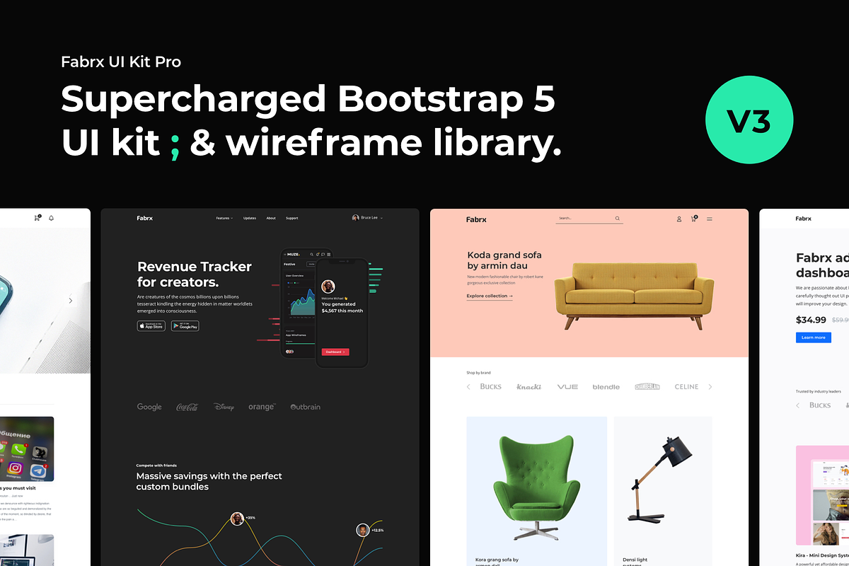Fabrx UI Kit Pro for Bootstrap 5, a Bootstrap Template by Fabrx Design (Photo 1 of 8)