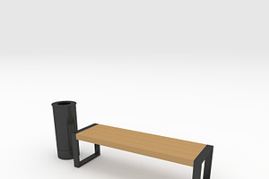 3D Model Bench Park 46