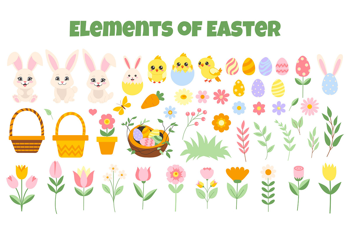 Happy Easter set, an Object Illustration by mArtstore (Photo 2 of 4)
