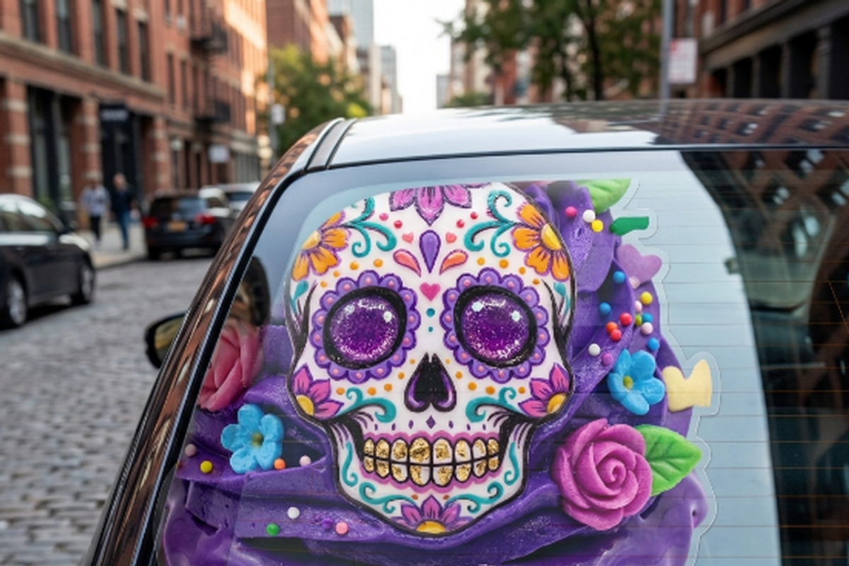 Sugar Skull Purple Cupcake Art, a Shirt Mockup by Vector Stall (Photo 9 of 14)