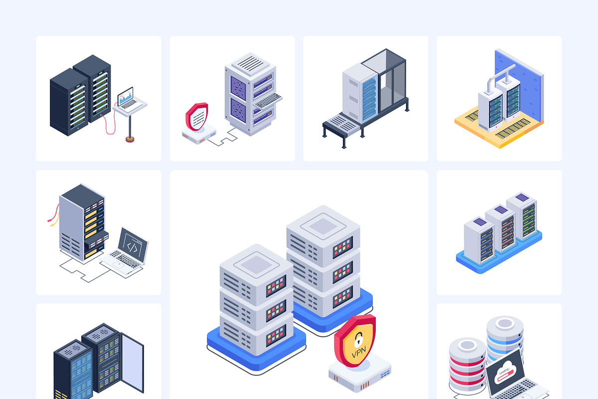 Data Center Isometric Icons, an Emoji Icon by Vectors Market (Photo 7 of 9)