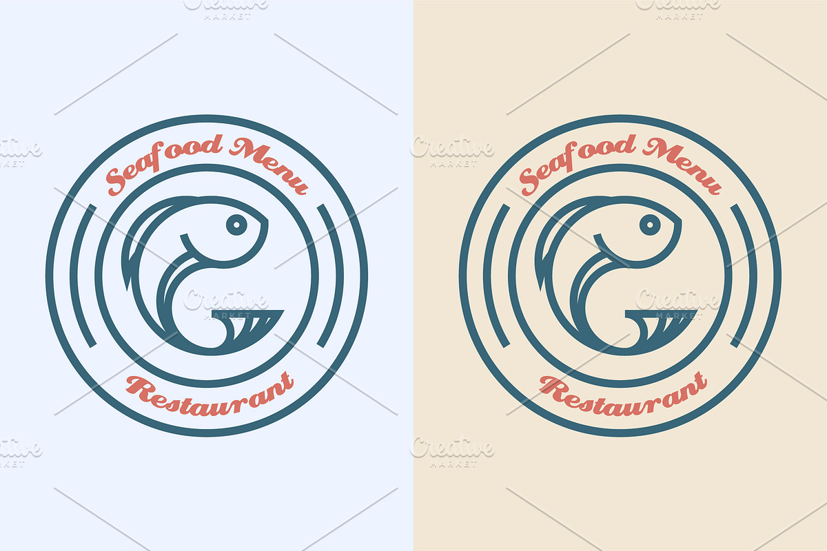 Fish Seafood Logo Design Template, a Branding & Logo Template by Morvana Crew
